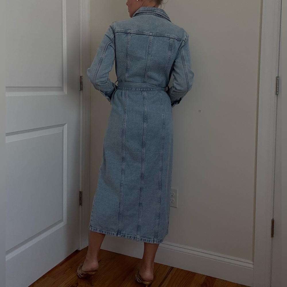 Zara Light Blue Denim Midi Dress - Picture 6 of 11